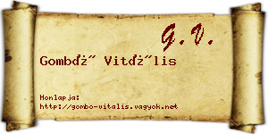 Gombó Vitális névjegykártya